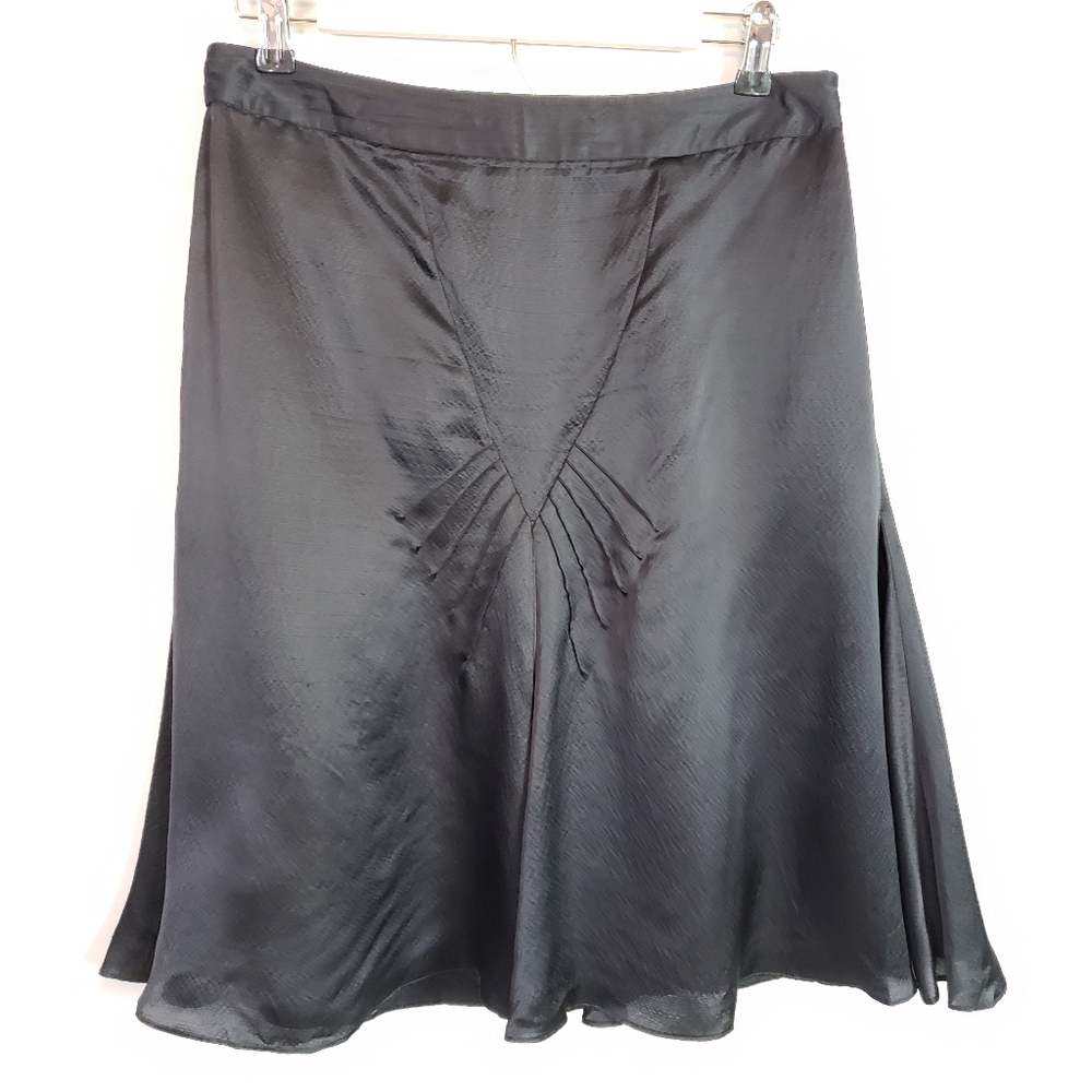 Banana Republic silk skirt black circle Godot seam